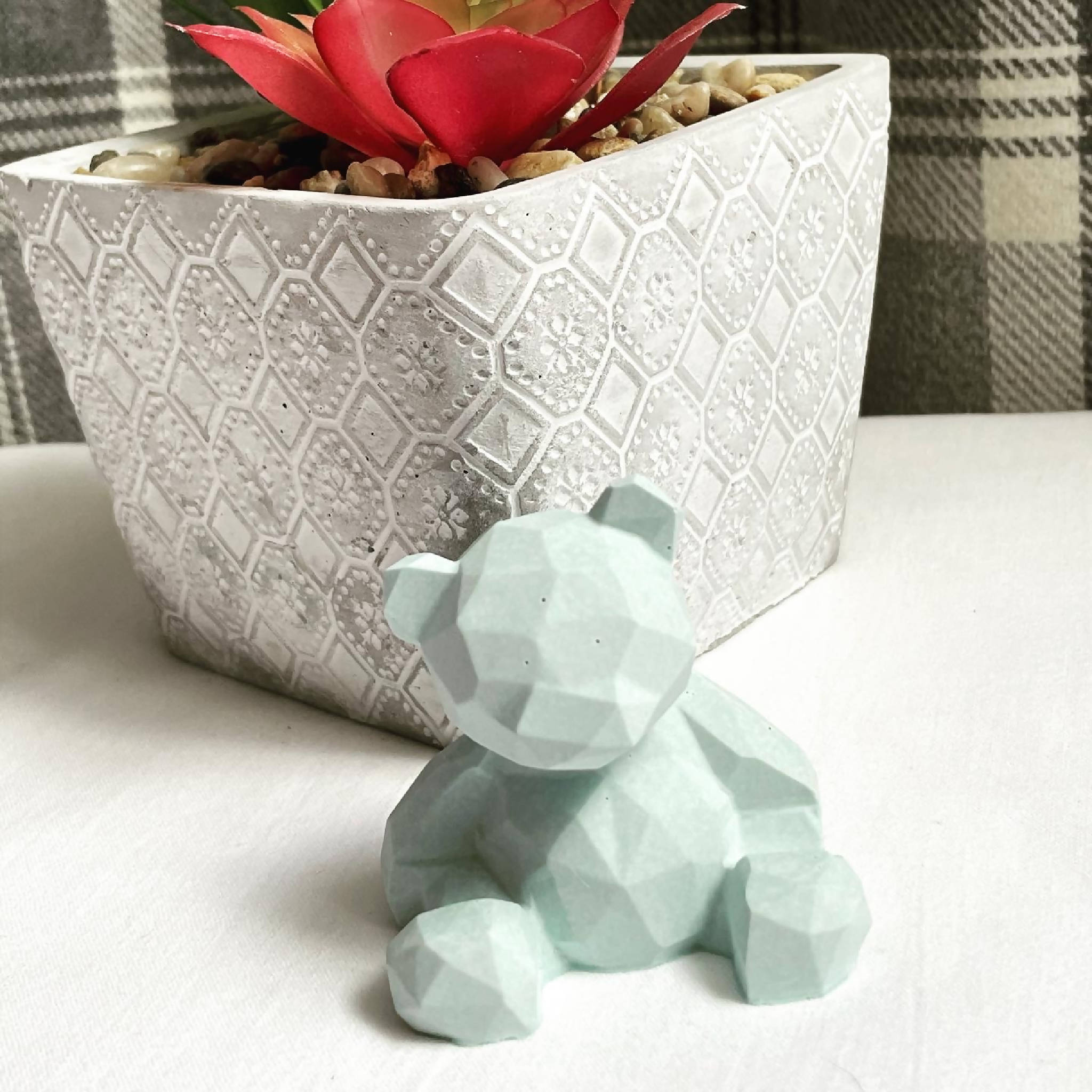 Pale Blue Jesmonite Bear