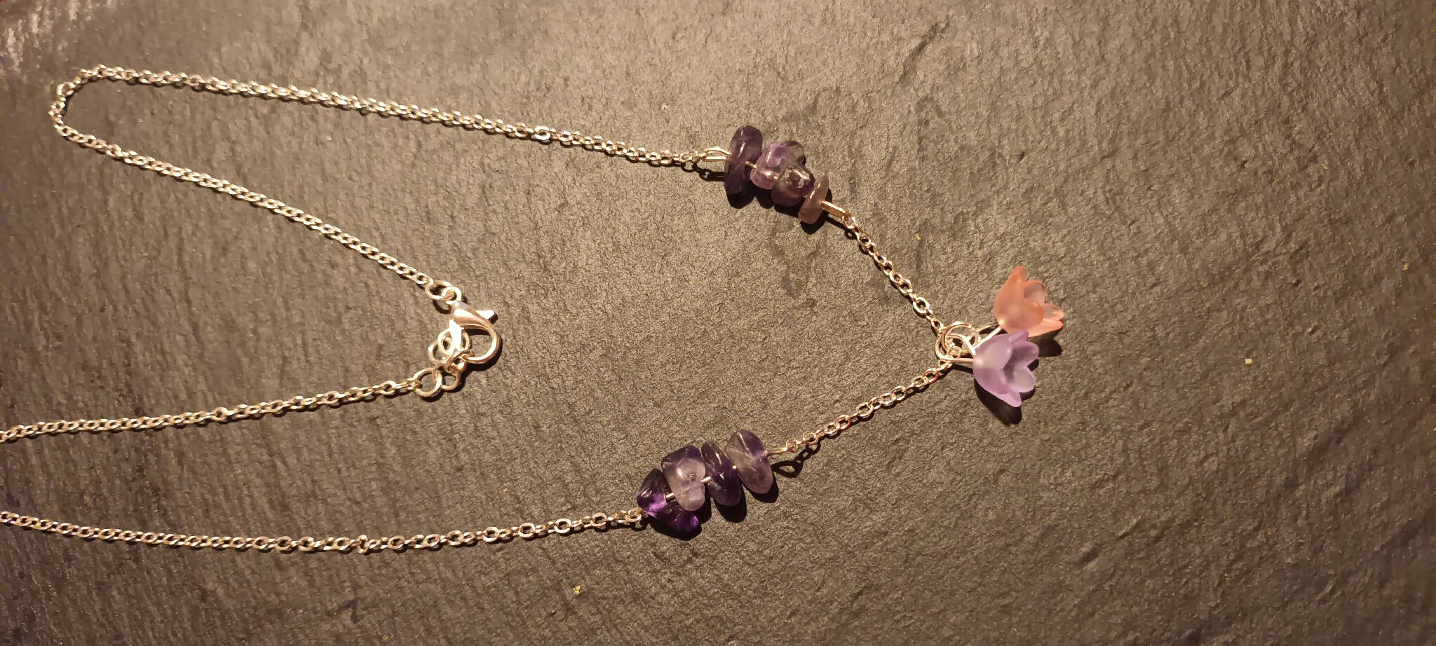 Amethyst flower necklace