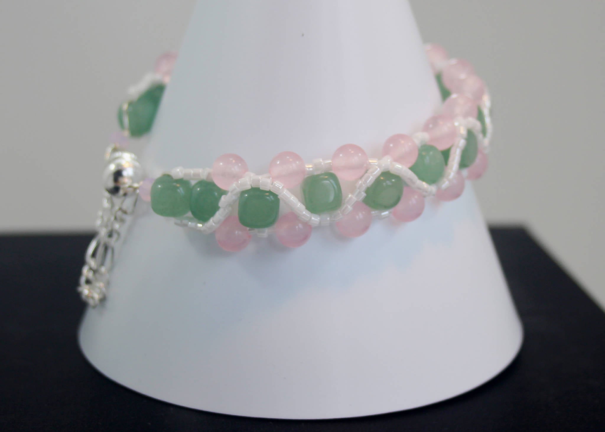 Aventurine & Rose Quartz Gemstone Bracelet (317)