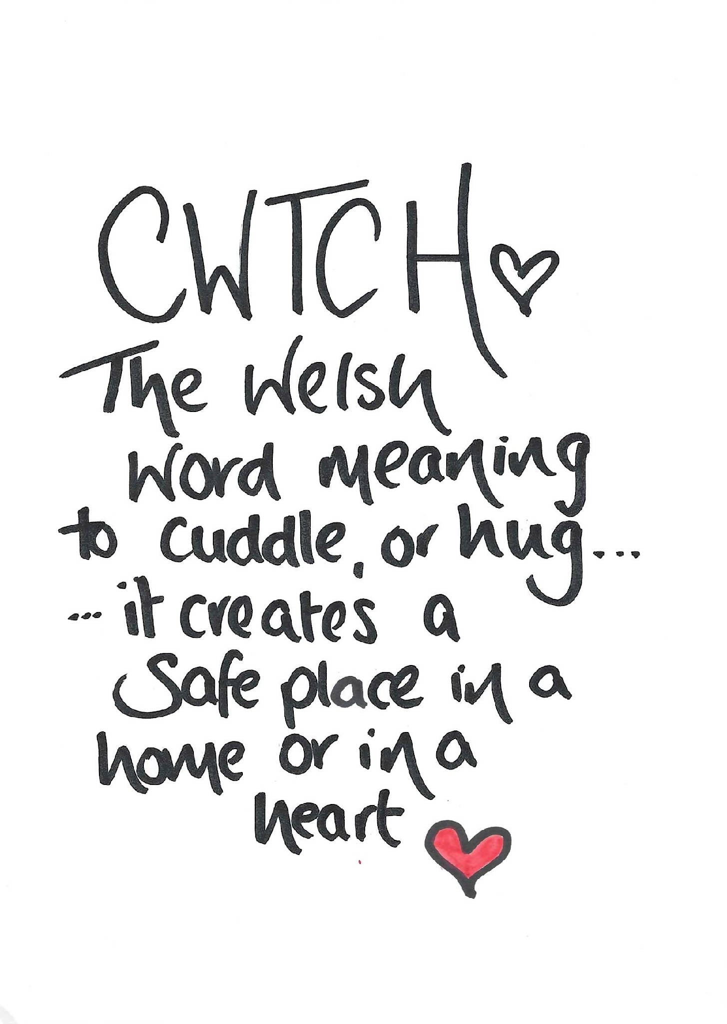 Cwtch Handwritten A4 Print