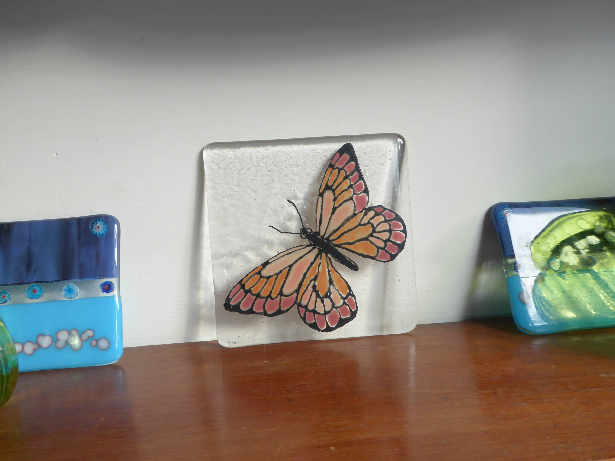 Fused Glass Plate / Trivet - Butterfly Design