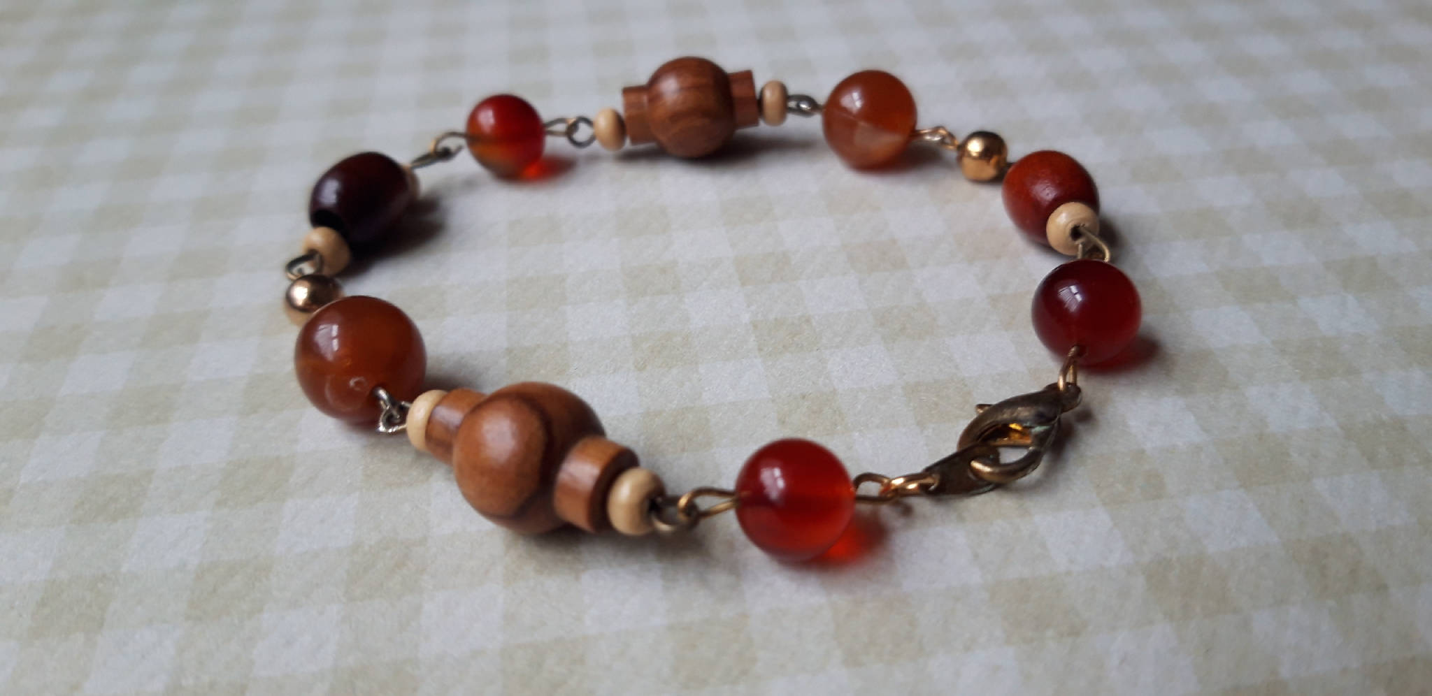 Wooden bead bracelet