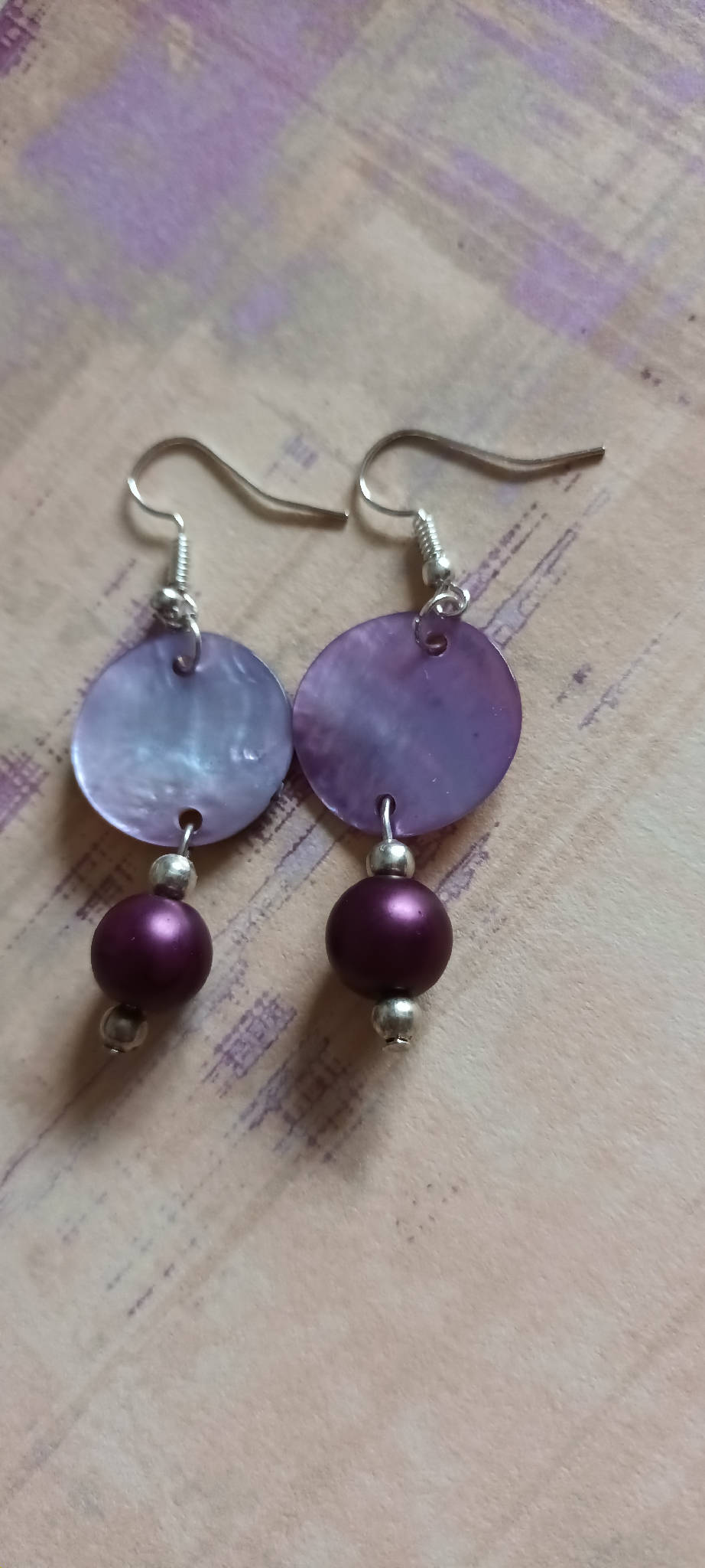 Purple Shell Earrings