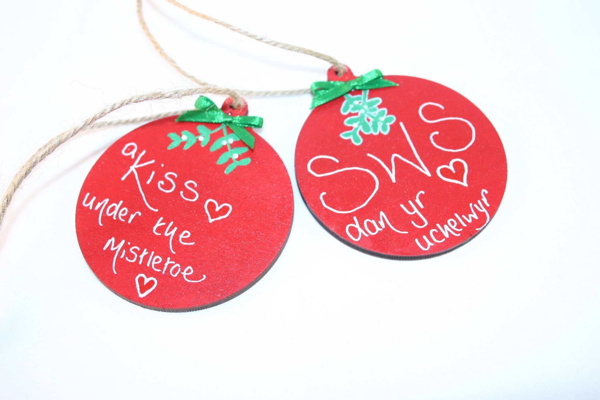 Personalised Christmas bauble decorations