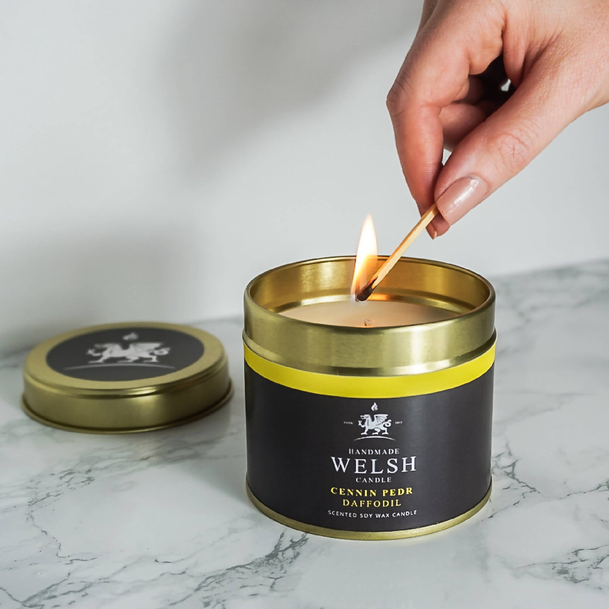 Daffodil Tin Candle | Handmade Welsh Candle