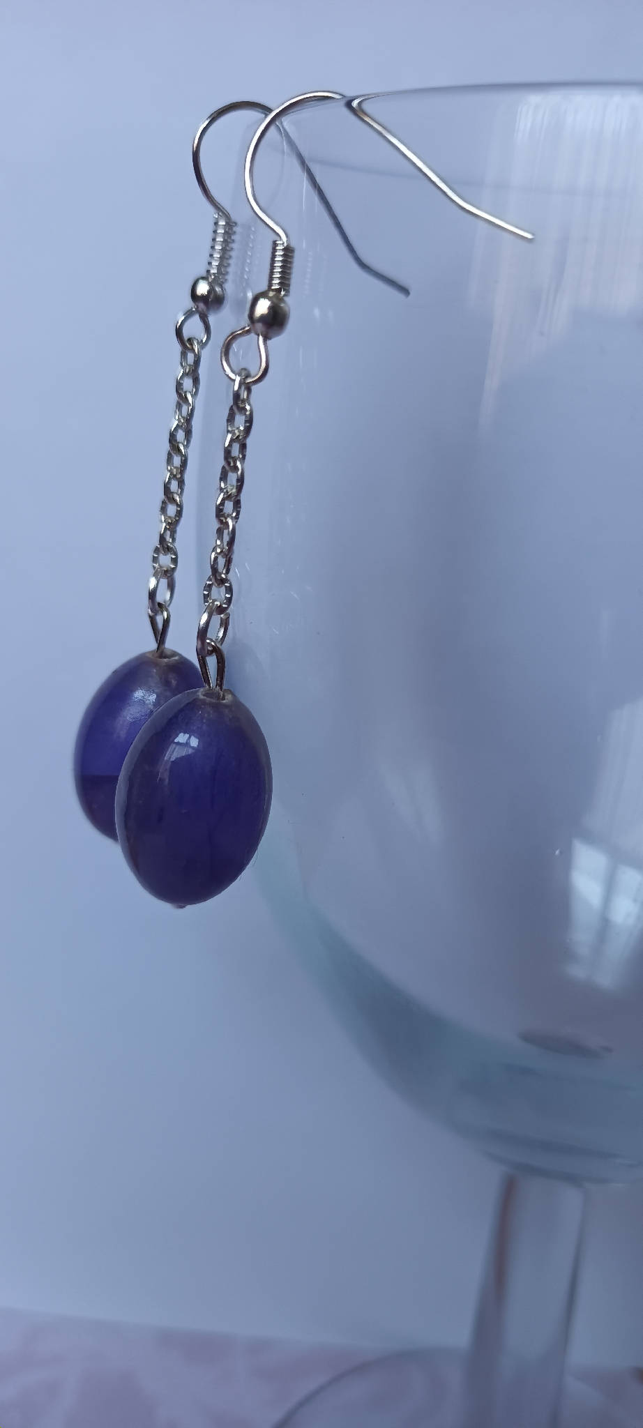 Periwinkle chain earrings