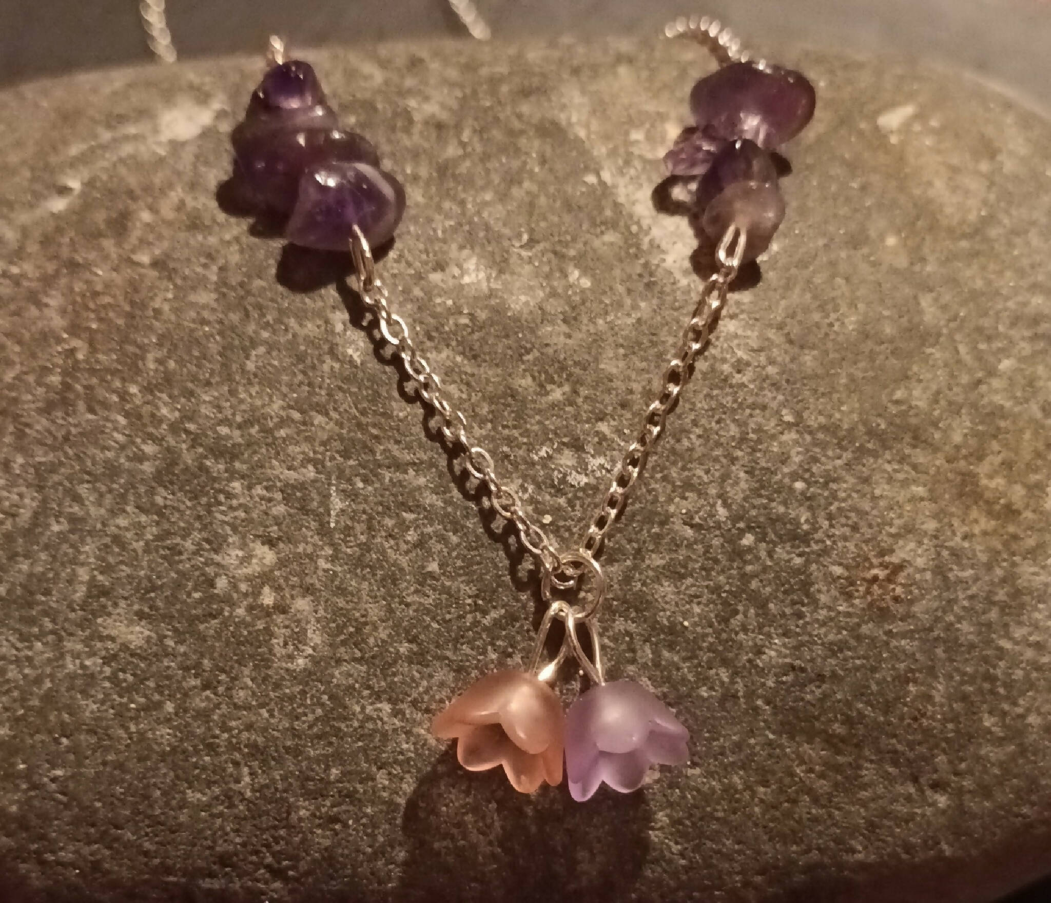 Amethyst flower necklace