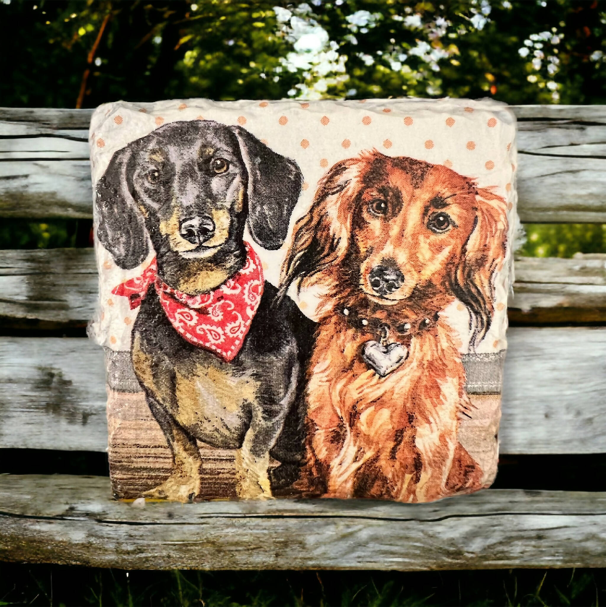 Dachshund slate coasters, drink coasters, stocking filler,