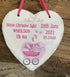 Personalised New Baby Slate Heart Plaque