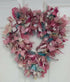 Rag Wreath Heart Shaped in Romantic Pinks