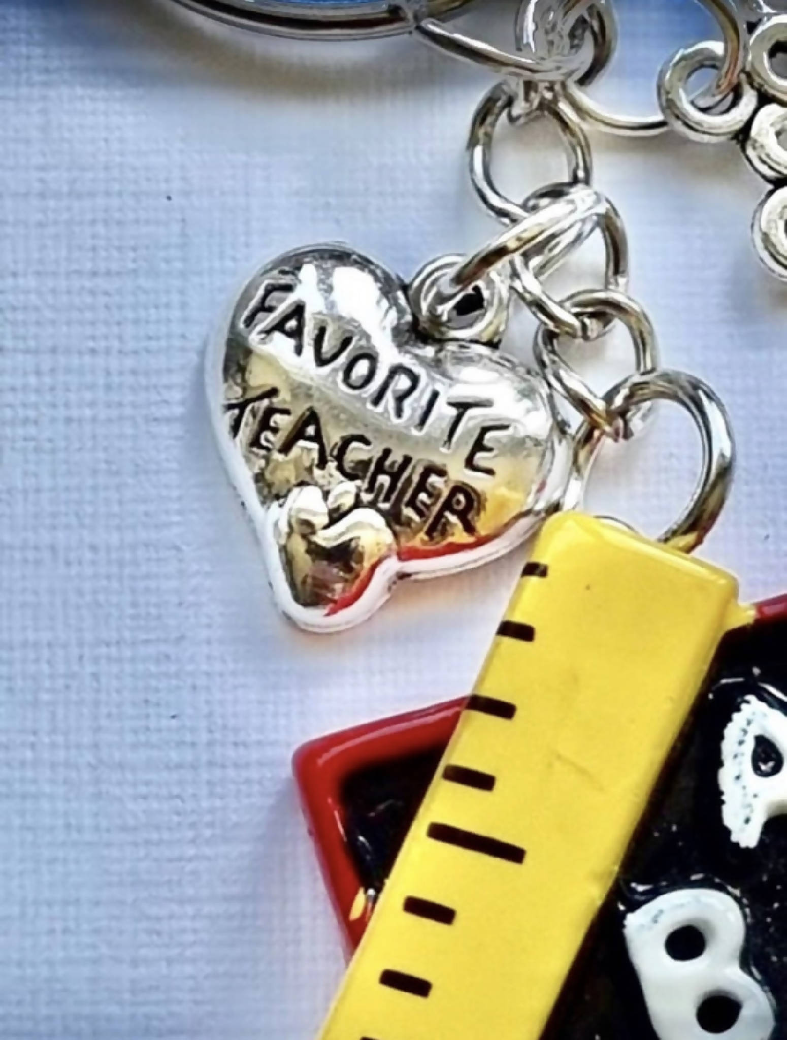 Favourite Teacher Keyring. Gift for End of Term.