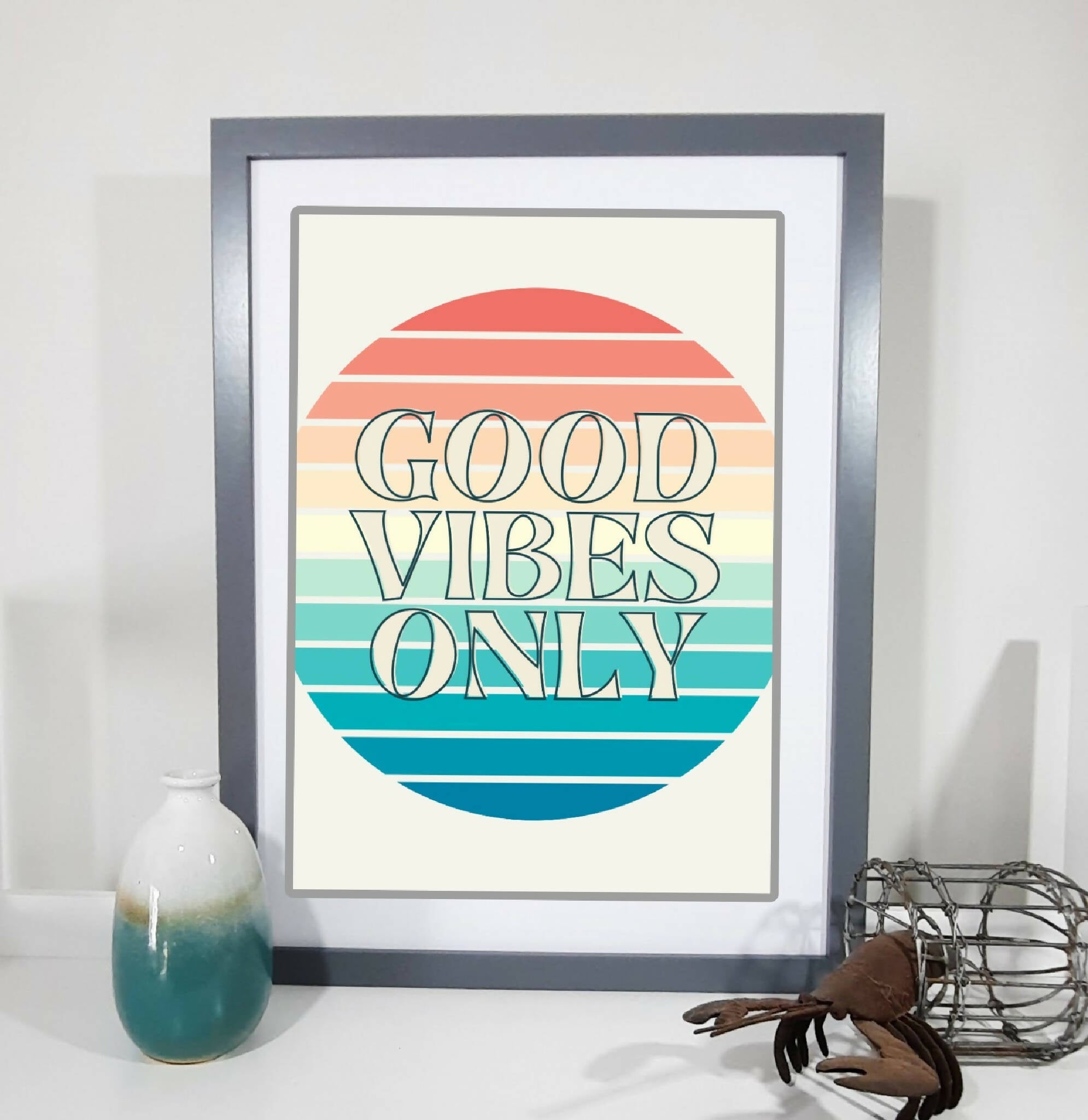 Good vibes only, Print, Poster, Wall art, Welsh poster, Digital Art, A5