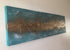 BEACH CHIC - A striking mixed media textured art canvas in weathered turquoise and metallic gold (102x30x4cm)