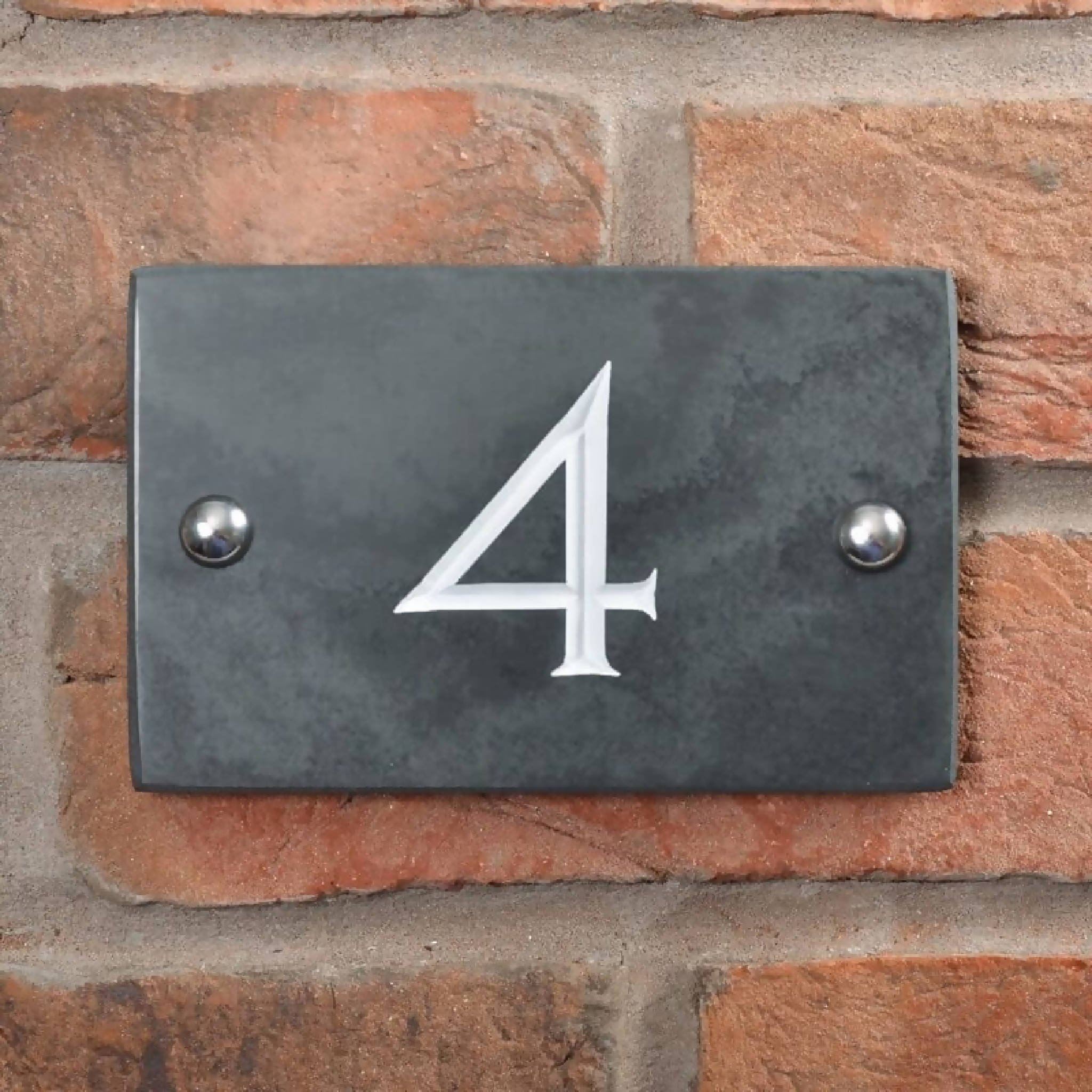 Smooth slate house number