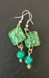 Green Button Earrings