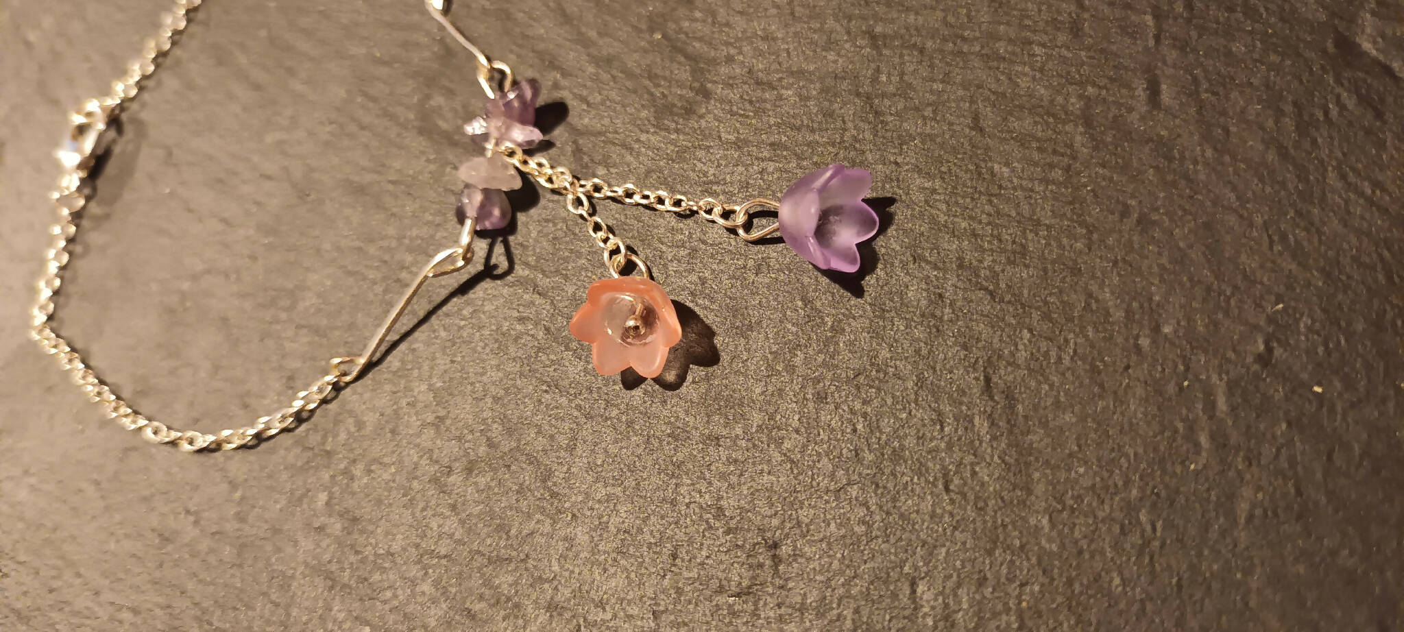 Amethyst flower bracelet