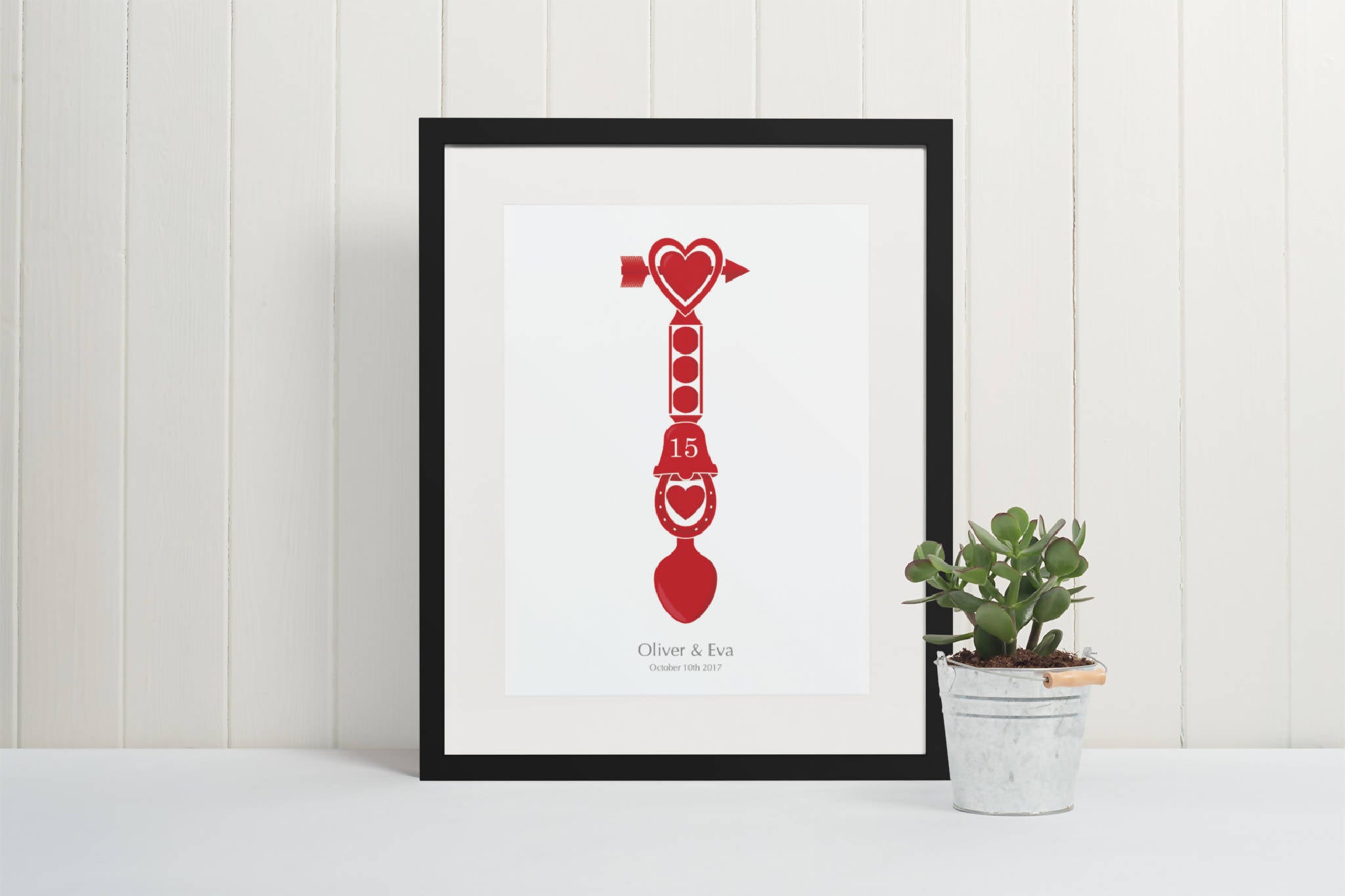 Personalised Lovespoon Print, Anniversary, Wedding, Engagement, Celebration of Love