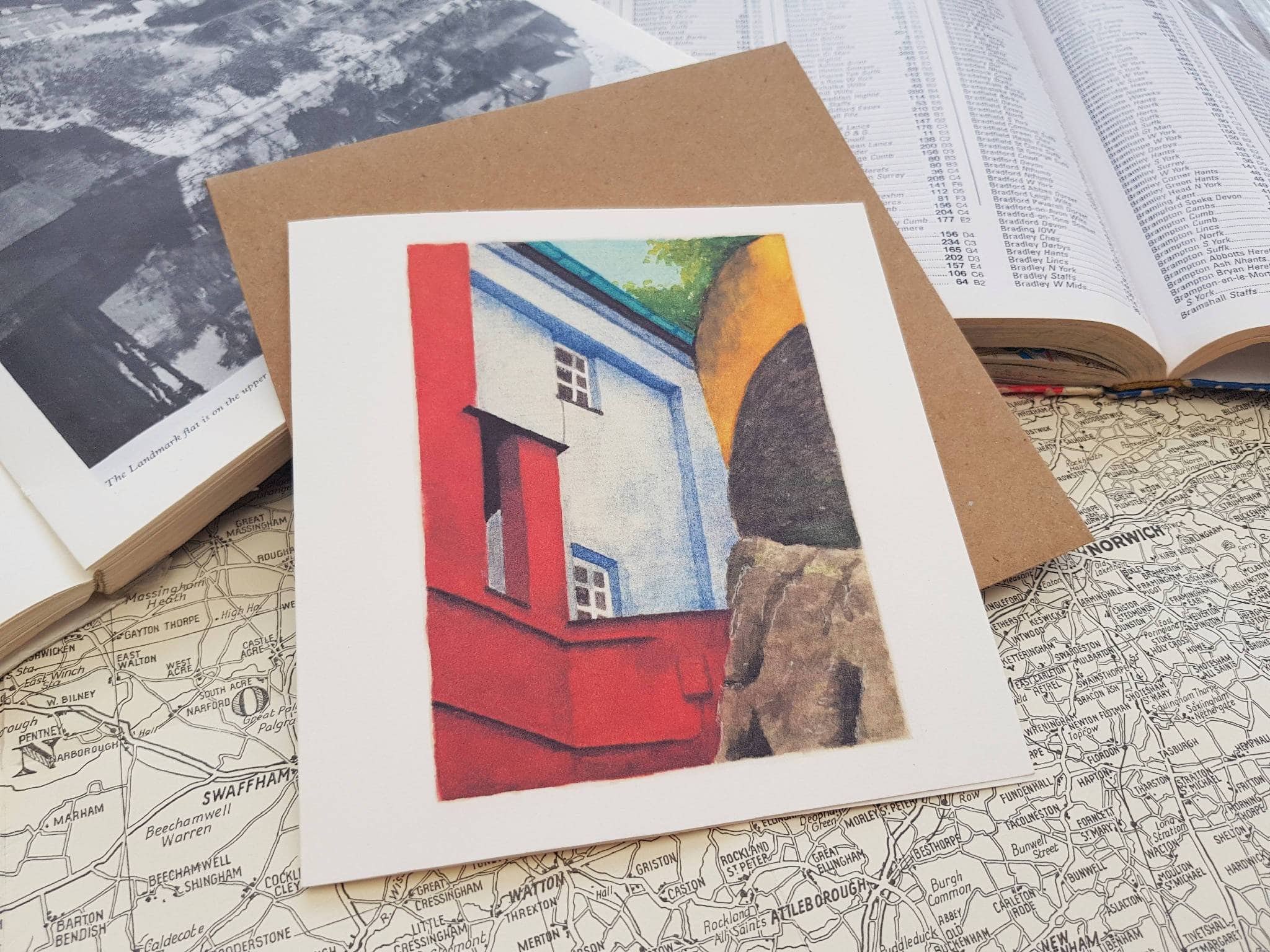 Greetings cards of watercolour print of Portmeirion