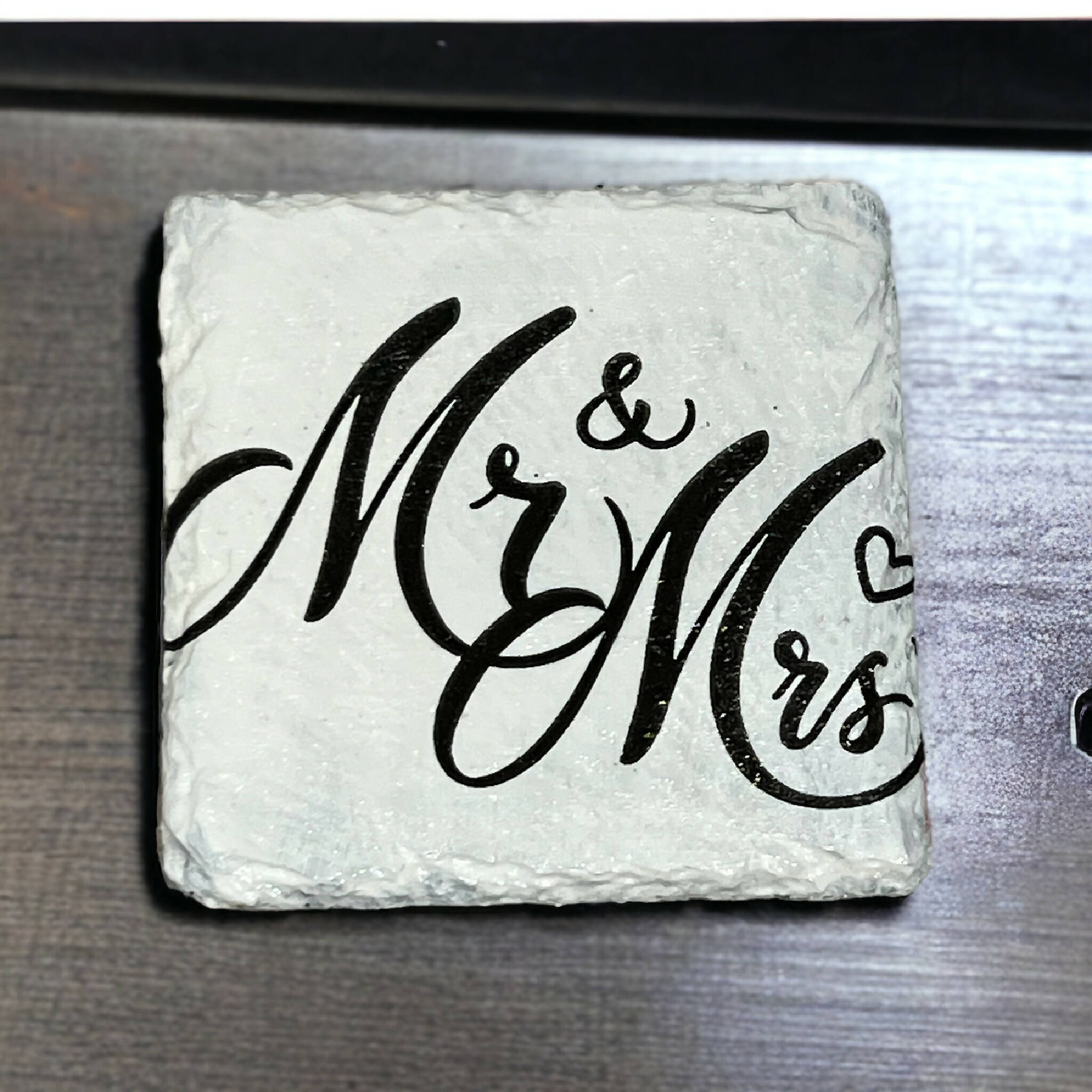 Mr & Mrs slate coasters, drink coasters, stocking filler,