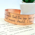 Shakespeare Quote Cuff Hamlet, Hand Stamped Copper Bracelet "Doubt thou the stars are fire, Doubt that the sun doth move, Doubt truth to be a liar, But never doubt I love." Macbeth