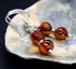 Amber and silver earrings