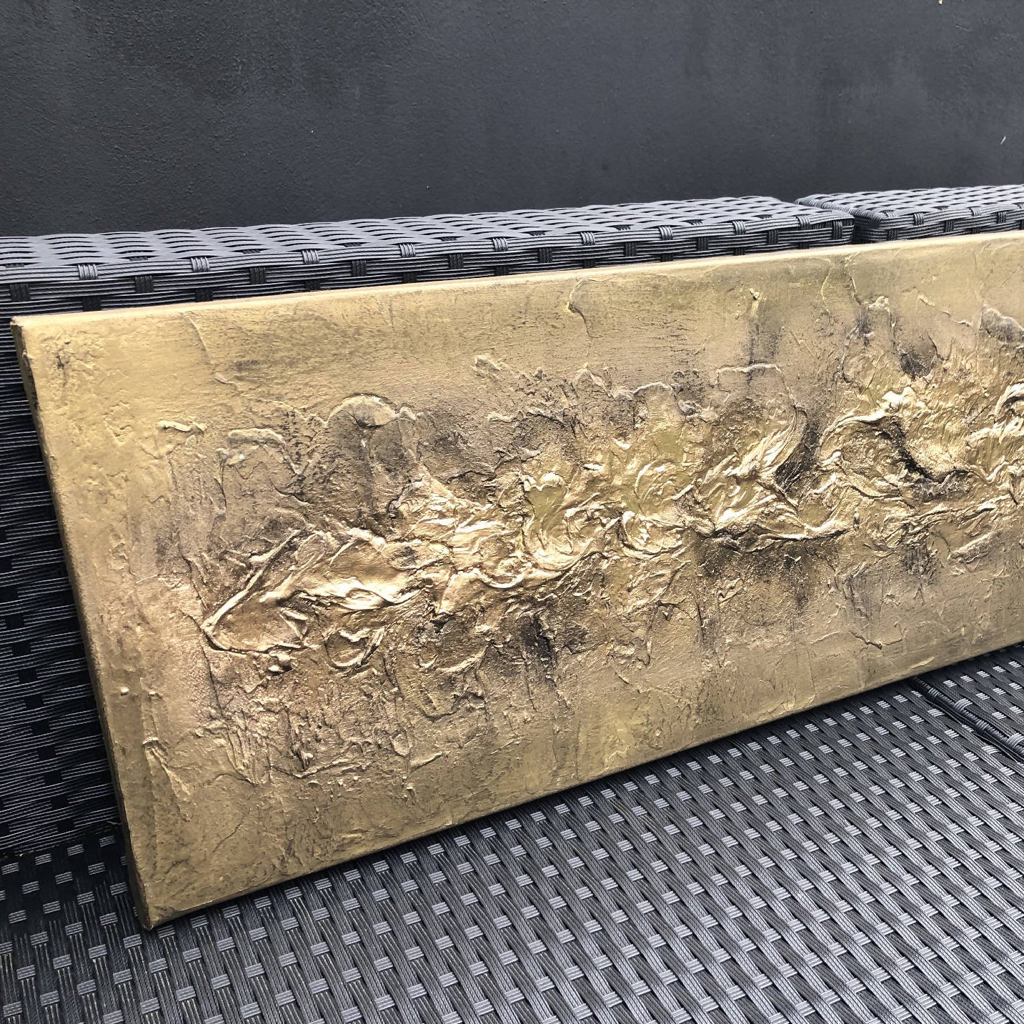 BRONZIUM - Striking textured art in bronze and gold (102x30x4cm)