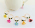 Rainbow Flower Wineglass Charms