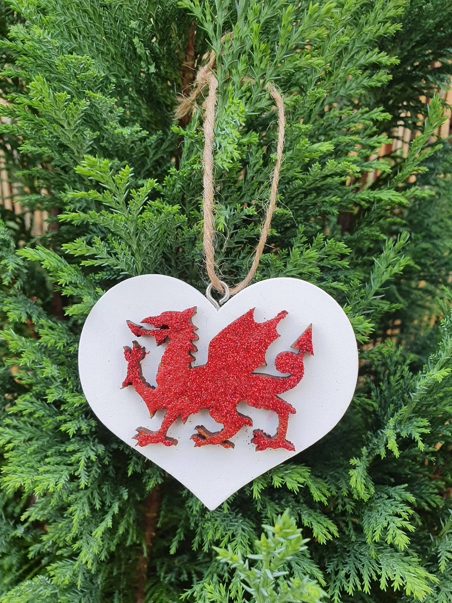 Welsh Red Dragon Themed Christmas/Nadolig Tree Decoration. Handmade to order