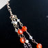 Red Orange Agate Gemstone & Swarovski Crystal Necklace (205)