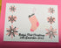 Baby 1st Christmas card snowflake & hearts