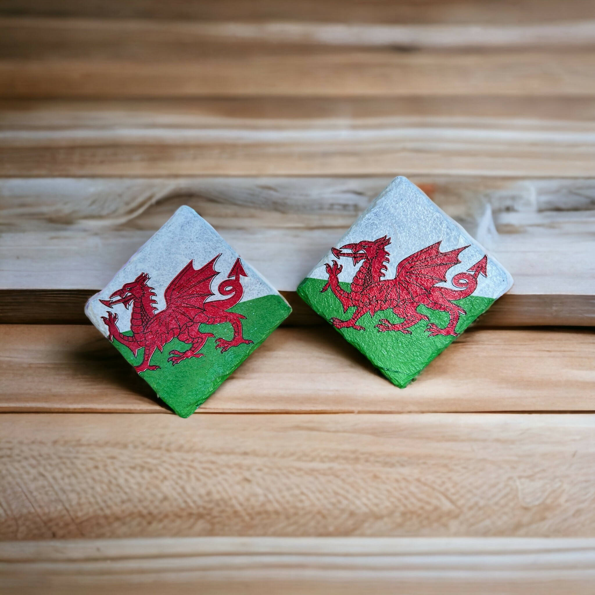 Welsh dragon slate coasters