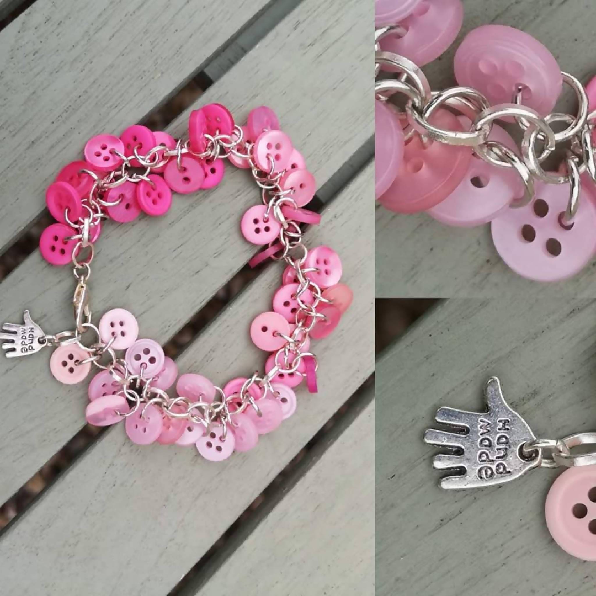 Button Bracelet (Pink Ballyage)