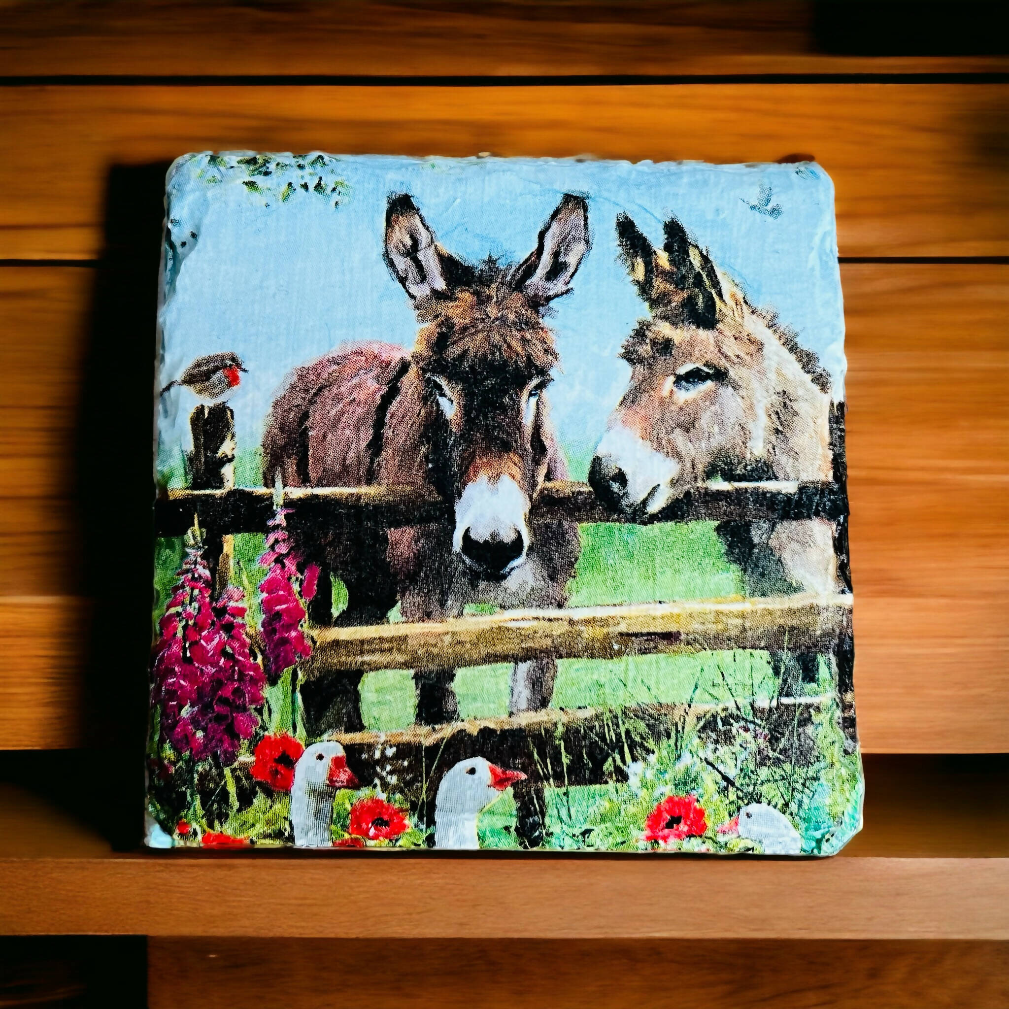 Slate donkey farm coasters