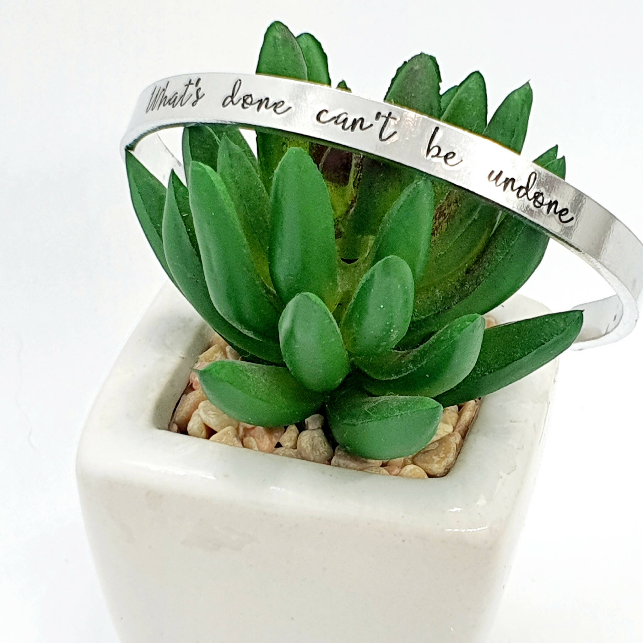 Lady Macbeth 'What's done can't be undone Aluminium Quote Cuff