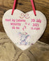 Personalised New Baby Slate Heart Plaque