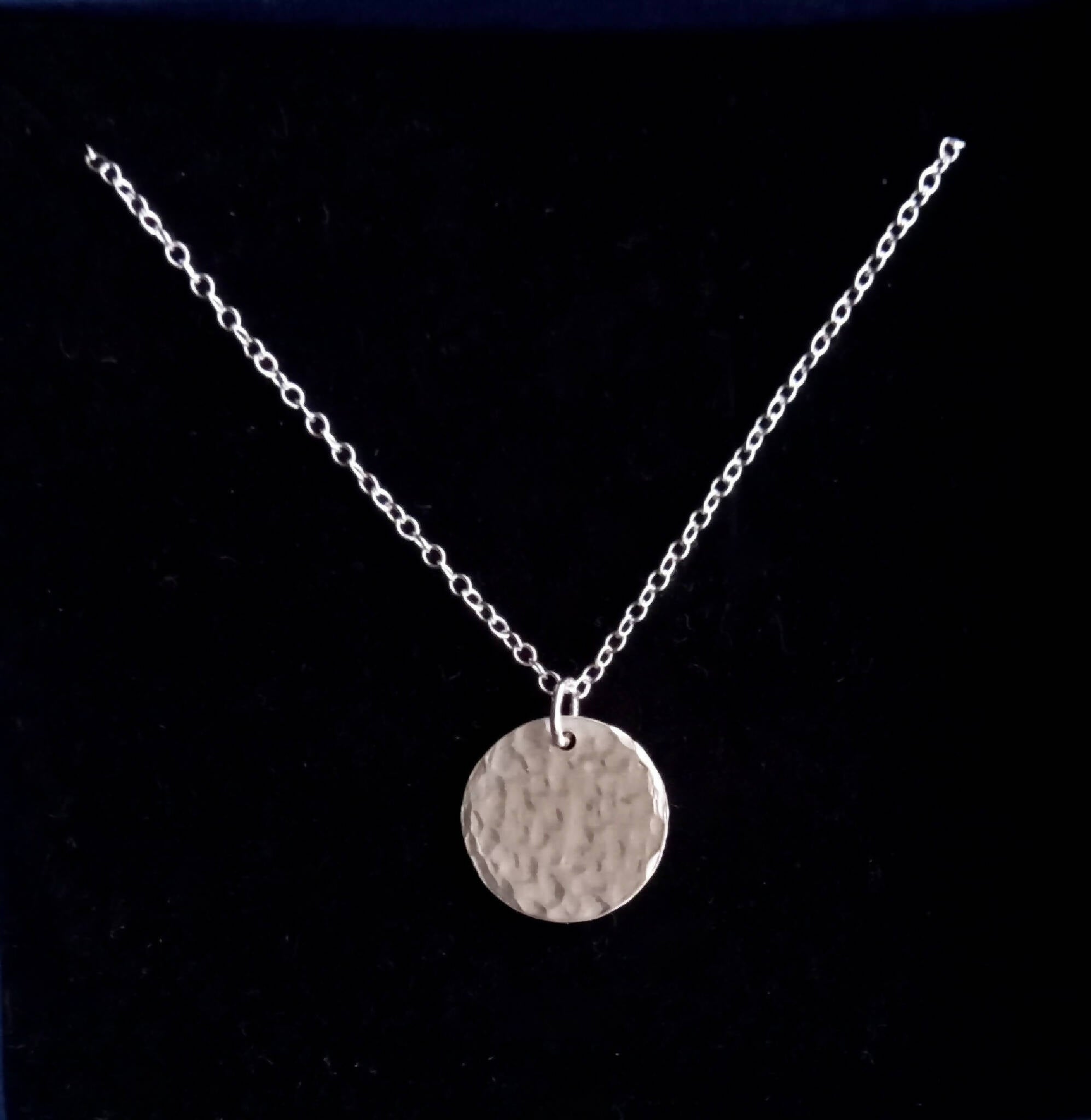 Hammered silver necklace