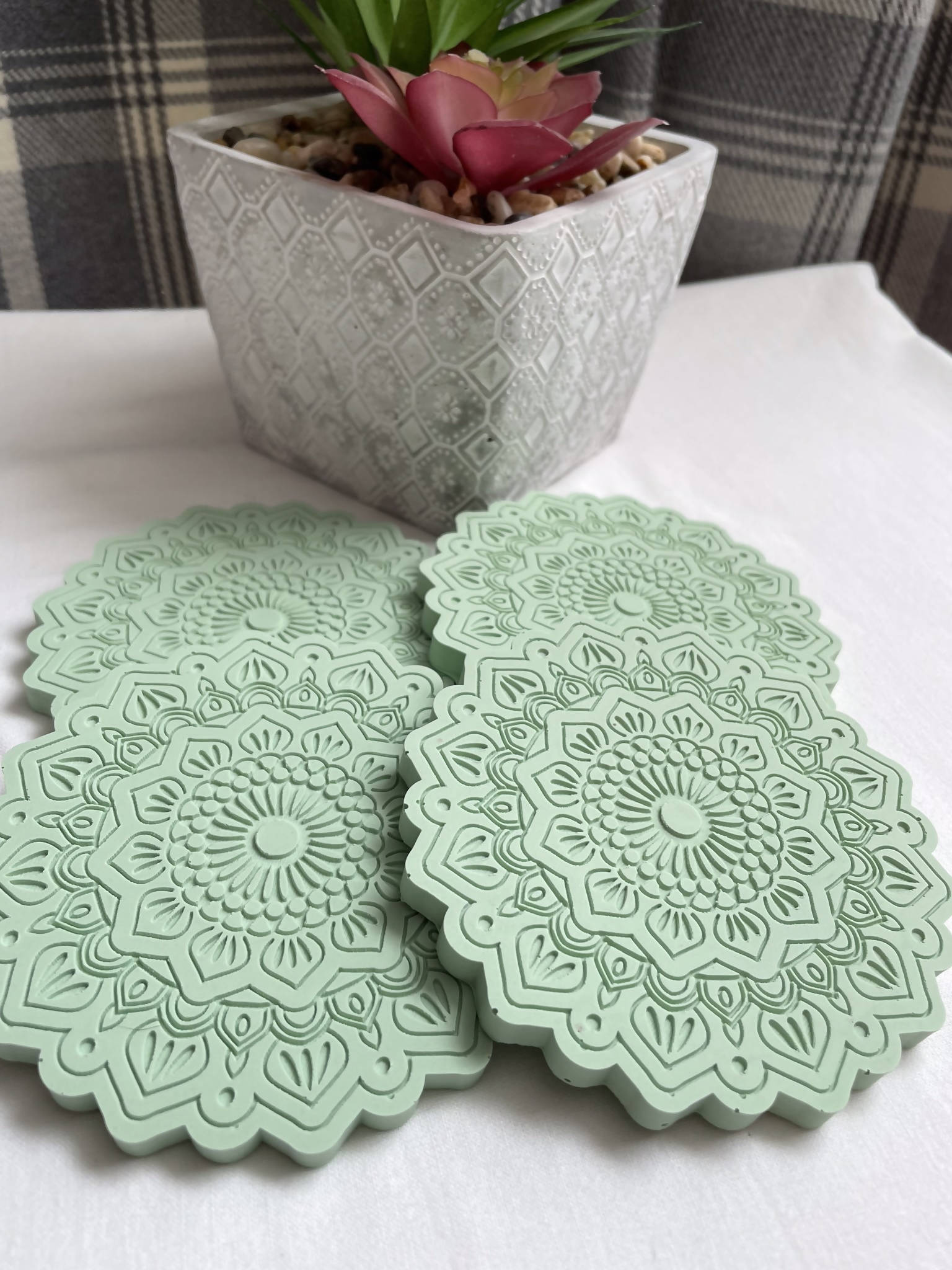 Pistachio Mandela Coasters (set of 4)