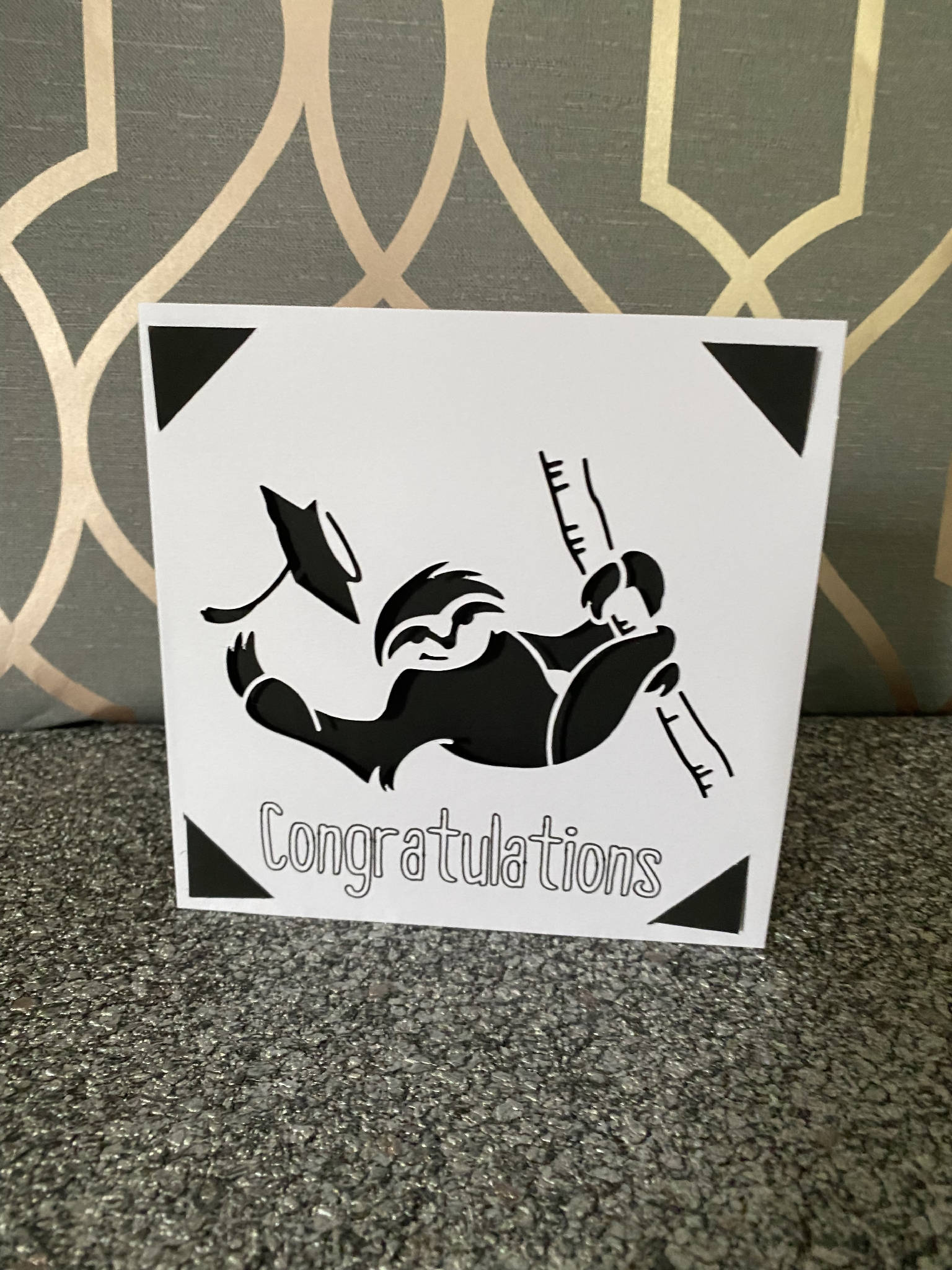 Sloth graduation card