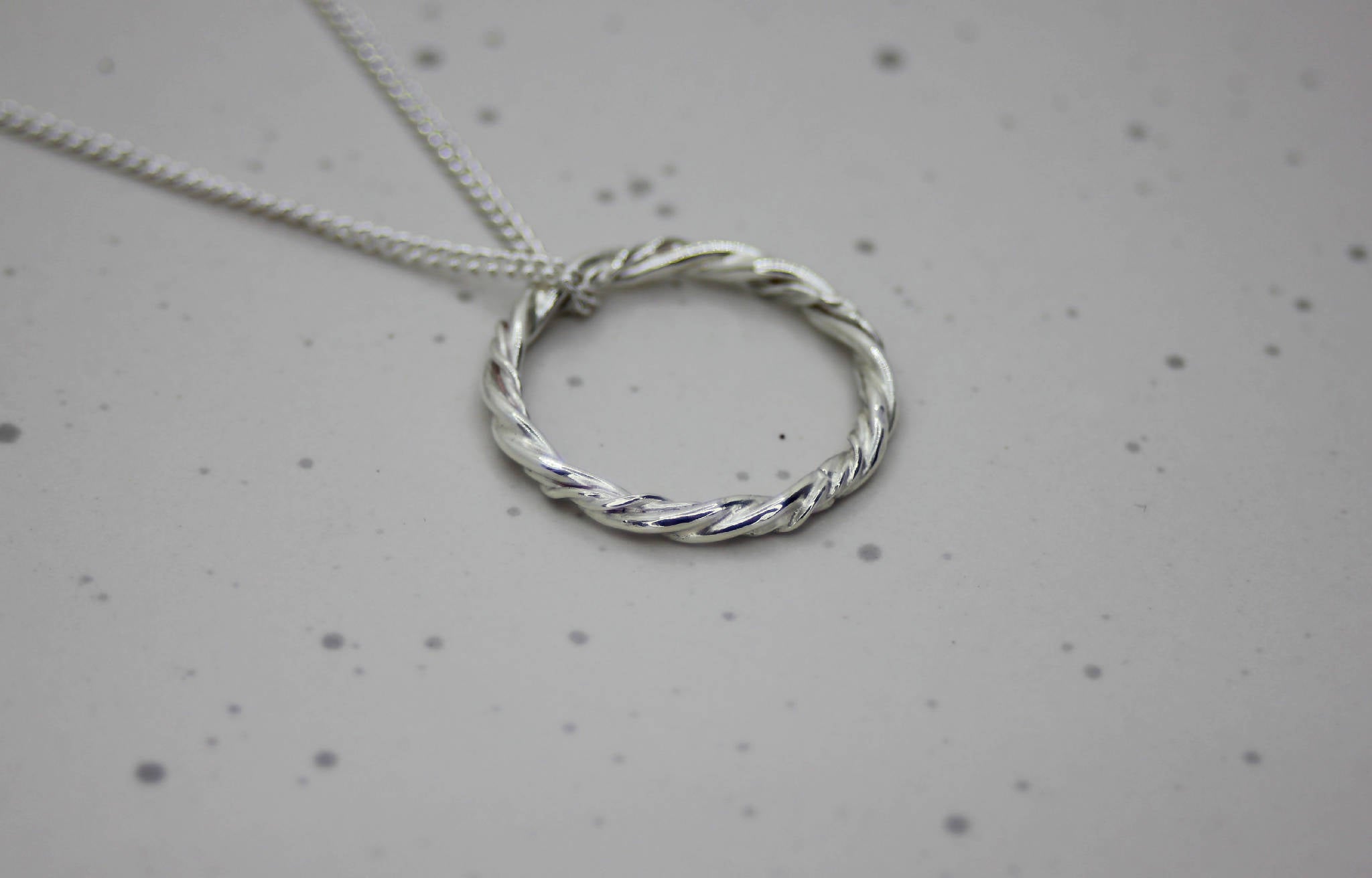 Handmade Recycled Sterling Silver Entwined Circle Pendant