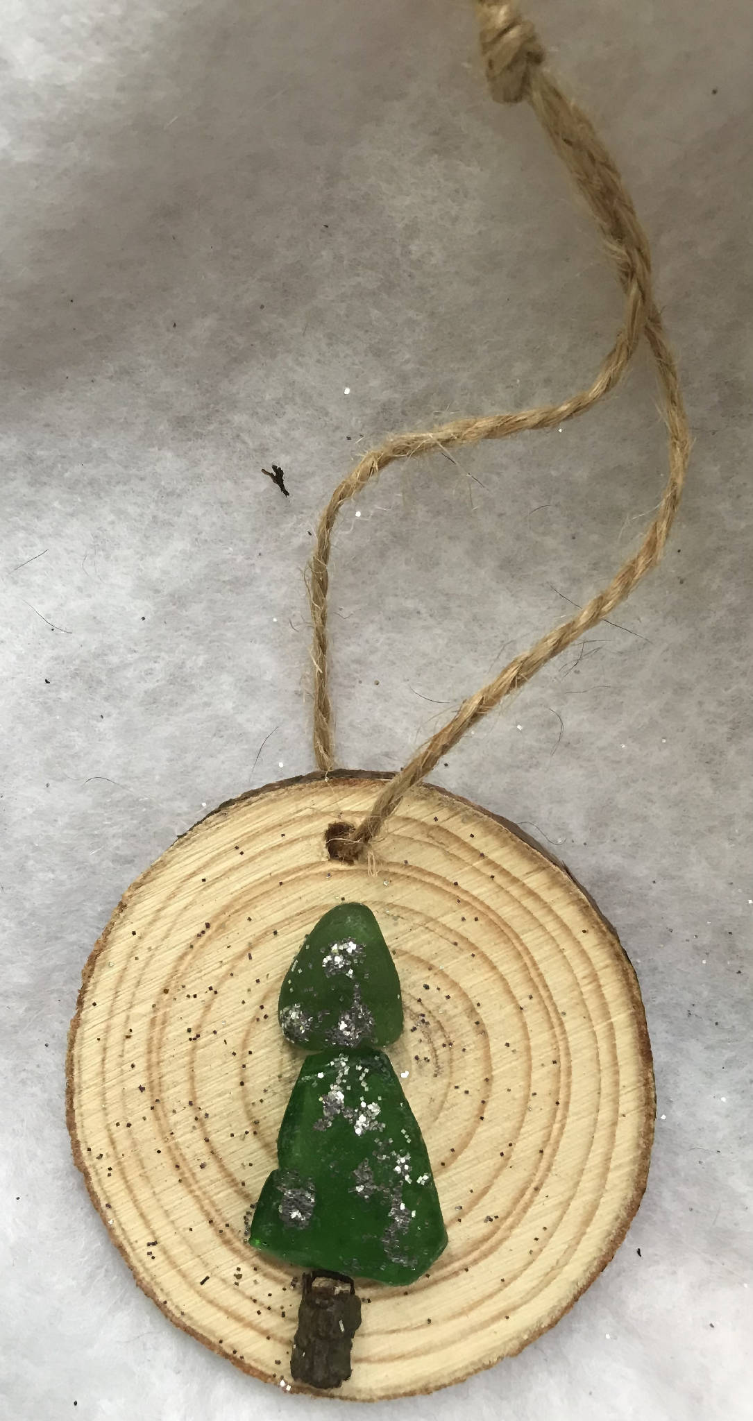 Wood cookie Christmas tree decoration