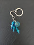 Keyring Handbag Charm with Turquoise Crackle Beads