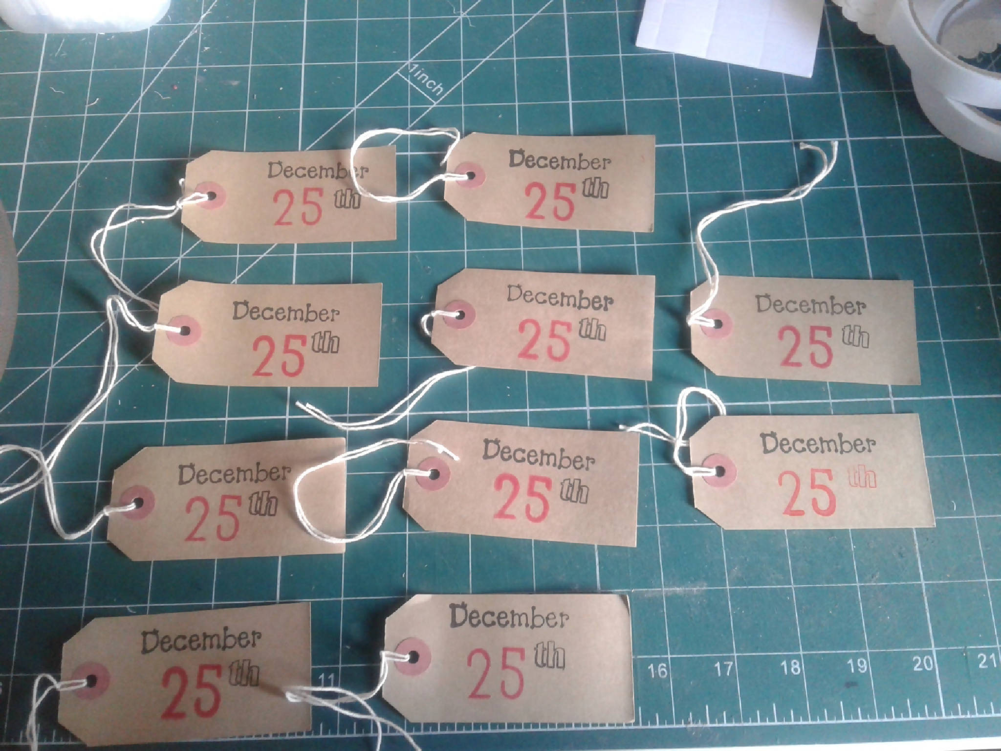 Christmas gift tags, December 25th, handmade 100 off