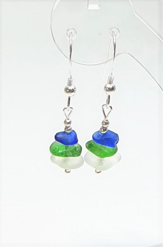 Stacked Seaglass Earrings