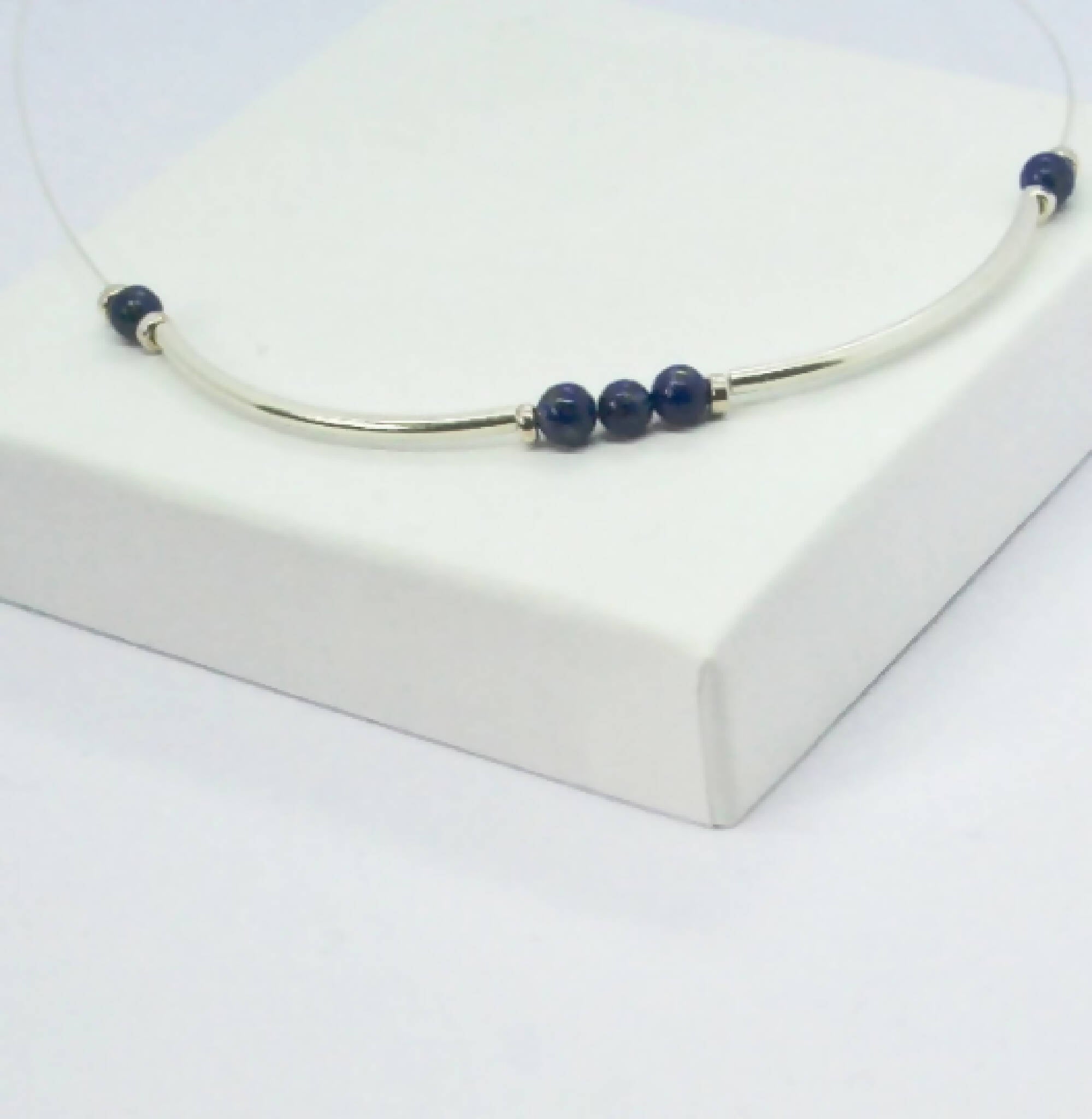 Lapis lazuli and sterling silver necklace