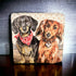 Dachshund slate coasters, drink coasters, stocking filler,