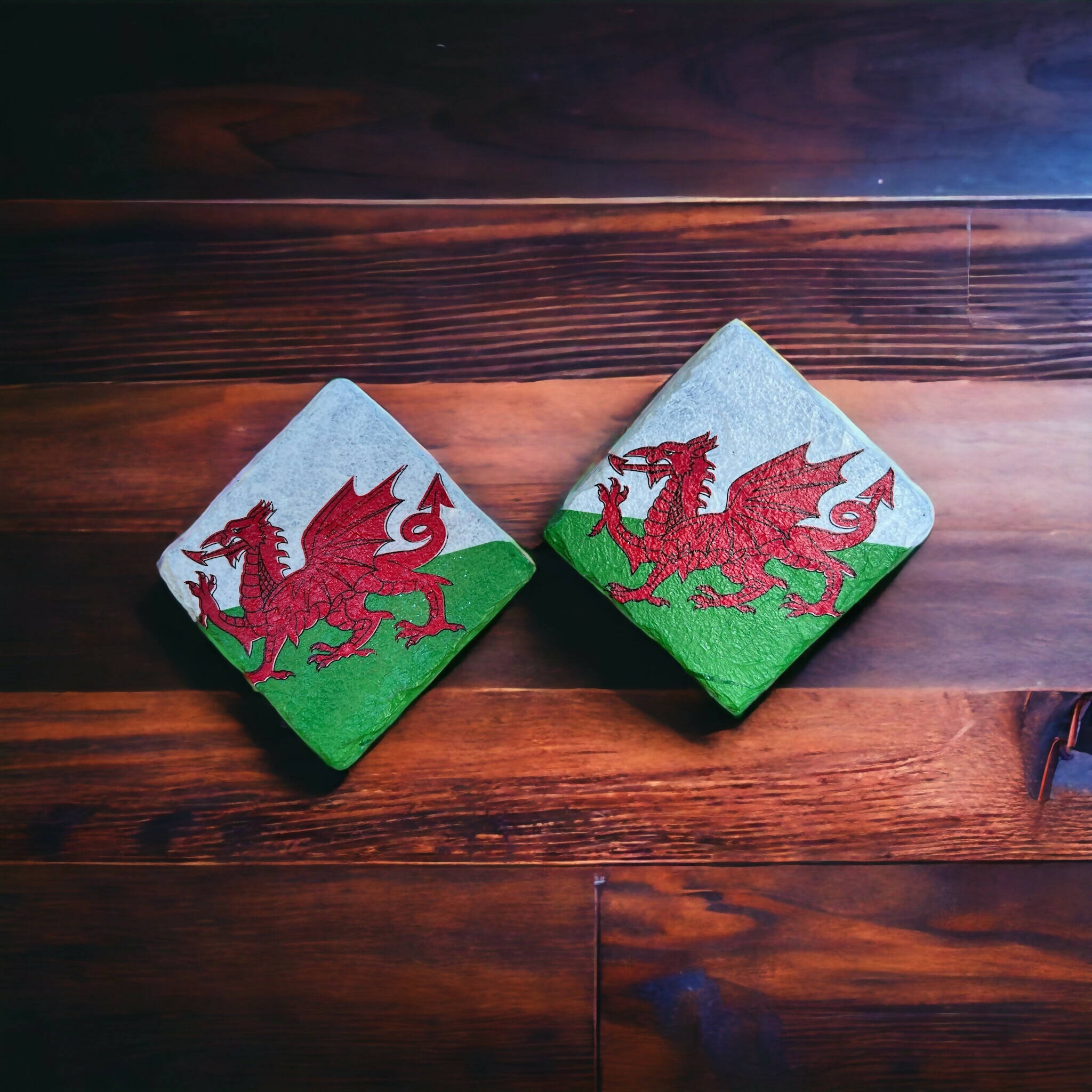 Welsh dragon slate coasters