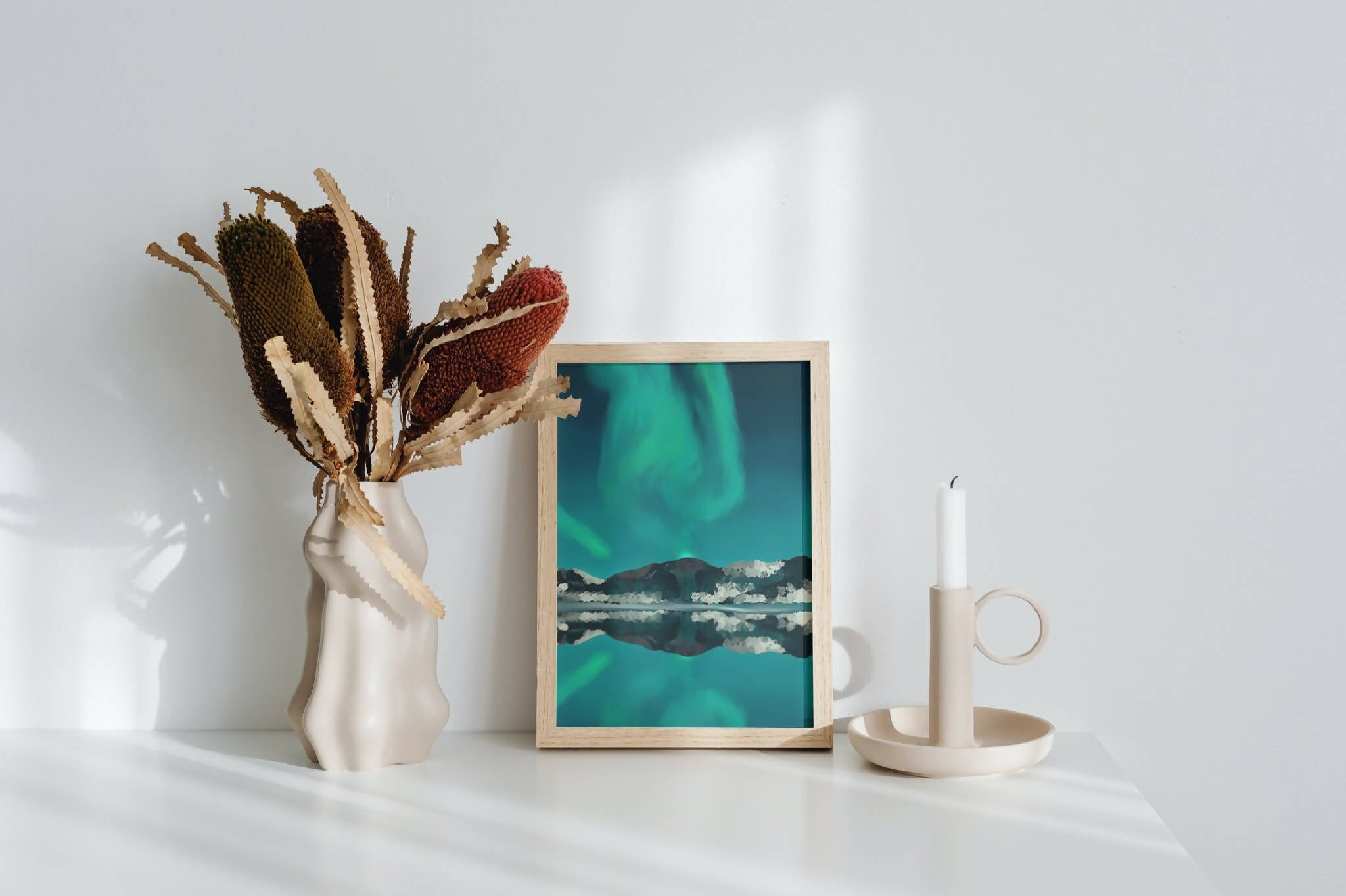 Northern Lights Print | Digital Art Illustration | Christmas Gift | Halloween Decoration