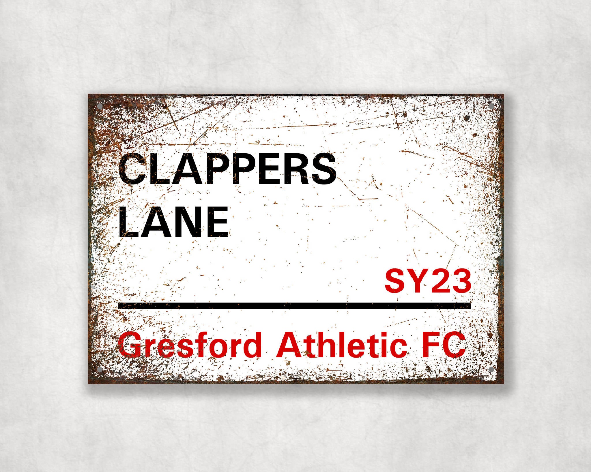 Clappers Lane - Gresford Athletic FC aluminium printed metal street sign - gift, keepsake, football gift