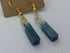 Teal & gold flake dangle earrings