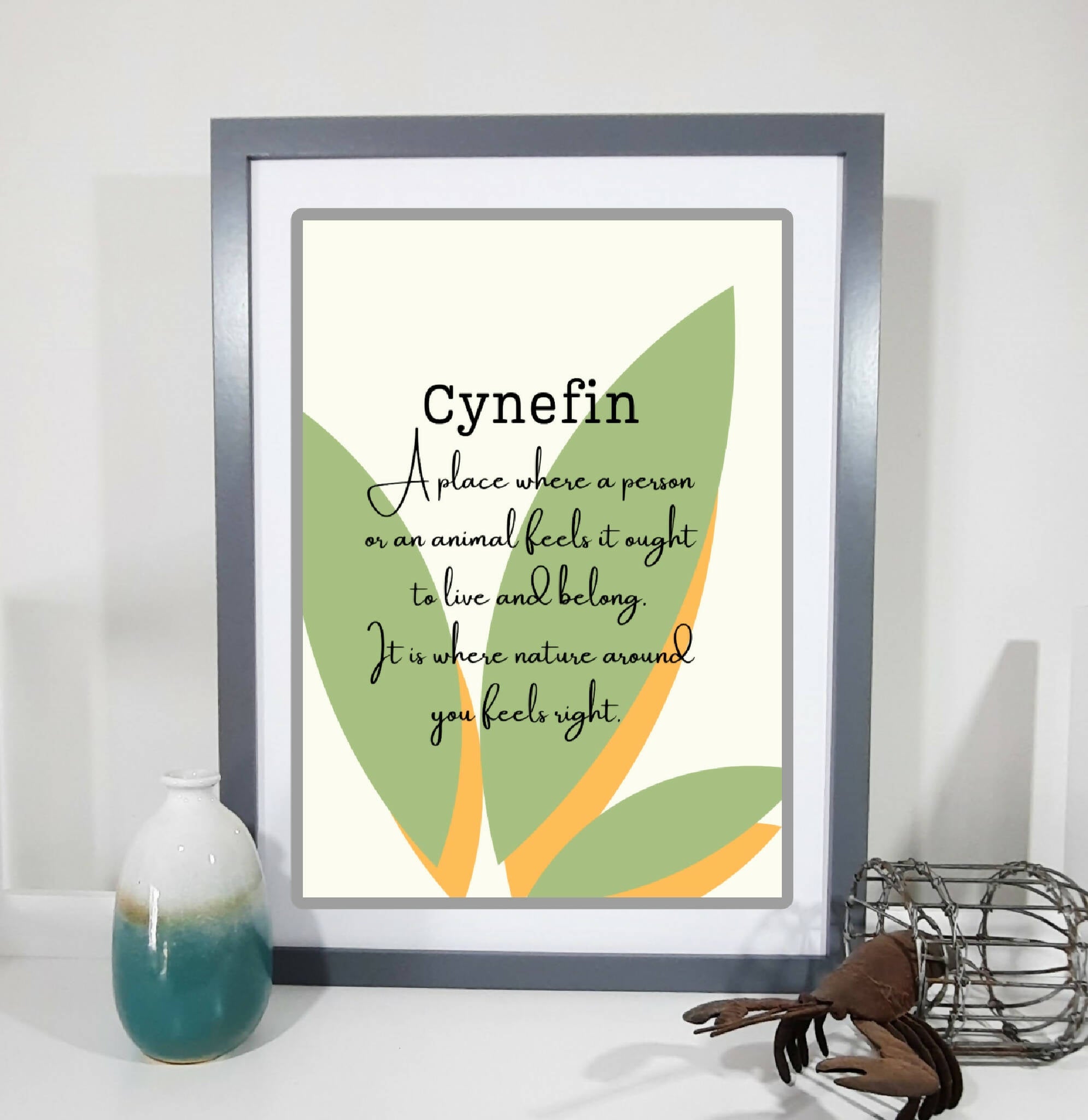 Definition of Cynefin, Welsh print, Hiraeth print, Welsh Wall art, Welsh poster, Meaning of Cynefin, Digital Art